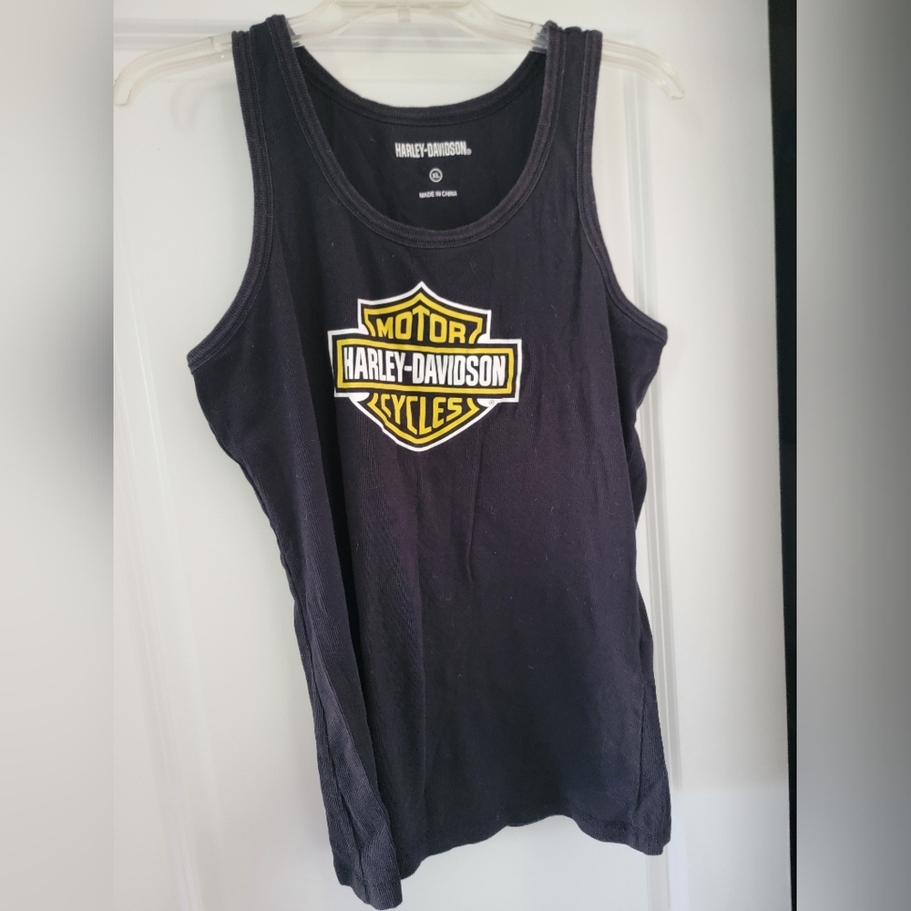 Harley-Davidson Black and Yellow Tank Top